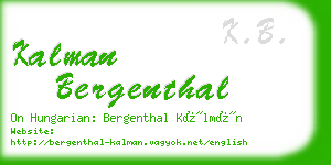 kalman bergenthal business card